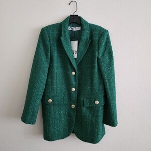 NWT Zara Women's Green Blazer Jacket